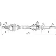 Приводной вал OPEN PARTS BLQF V0 Renault Laguna (BG) 2 Хэтчбек 1.9 dCi (BG0R) 100 л.с. 2001 – 2005 DRS6353.00 SNJI61