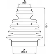 Комплект пылника, приводной вал OPEN PARTS Volkswagen Transporter (T4) 4 Автобус 1.9 TD 68 л.с. 1992 – 2003 W6YZ27J GL FKAKH SJK7082.00