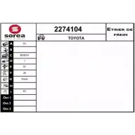 Тормозной суппорт EAI 2274104 88 3PCS8 3596404222102 Toyota Corolla (E150) 10 Седан 1.8 (ZRE142. ZRE152) 136 л.с. 2006 – 2014