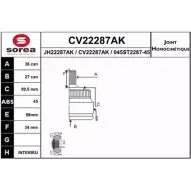 Шрус граната EAI 045ST2287-4 5 Audi A4 (B7) 3 Седан 2.0 Tdi 16V 140 л.с. 2004 – 2008 CV22287AK CV22287AK