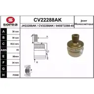 Шрус граната EAI 045ST22 88-45 CV22288AK Volkswagen Passat (B5) 3 Седан 2.5 TDI 150 л.с. 2000 – 2005 CV22288AK