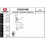 Шрус граната EAI CV22318K Citroen C3 Picasso 1 (HD, PF1) Минивэн 045 ST2318 CV22318K