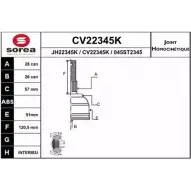 Шрус граната EAI CV22345K CV22345K Ford Transit 6 (FM) Грузовик 2.0 DI (FE. FF) 86 л.с. 2000 – 2006 045ST2 345