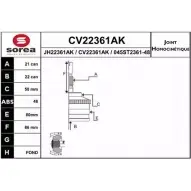 Шрус граната EAI 045ST236 1-48 CV22361AK Peugeot 106 2 (1A, 1S) 1996 – 2001 CV22361AK