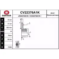 Шрус граната EAI 045ST2376-4 4 CV22376A1K Renault Kangoo (KC) 1 Минивэн 1.6 16V 4x4 (KC0P. KC0S. KC0L) 95 л.с. 2001 – 2025 CV22376A1K