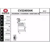 Шрус граната EAI 045ST24 05-45 CV22405AK Audi A4 (B7) 3 Кабриолет 1.8 T Quattro 163 л.с. 2003 – 2009 CV22405AK