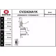 Шрус граната EAI Hyundai Santa Fe (SM) 1 Кроссовер 2.7 4x4 175 л.с. 2002 – 2004 04 5ST2424-52 CV22424A1K CV22424A1K