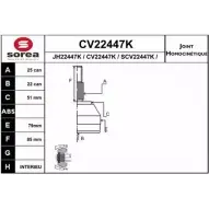 Шрус граната EAI CV22447K Fiat Stilo (192) 1 Универсал 1.6 16V 103 л.с. 2003 – 2008 CV22447K 045ST24 47