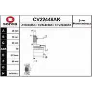 Шрус граната EAI CV22448AK CV22448AK 0 45ST2448-50 2804158