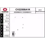 Шрус граната EAI Volvo S40 1 (644) Седан 2.0 T 163 л.с. 2001 – 2003 045ST250 8-43 CV22508A1K CV22508A1K