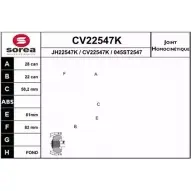 Шрус граната EAI 2804264 CV22547K CV22547K 045ST 2547