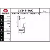 Шрус граната EAI Opel Omega (B) 2 Седан 3.0 V6 (F69) 211 л.с. 1994 – 2001 CV24114AK CV24114AK 045ST4 114-48
