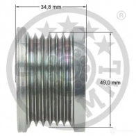 Обгонная муфта генератора OPTIMAL F5-1051 1285924 4031185668118 8XN5A LG - Изображение 3