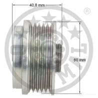 Обгонная муфта генератора OPTIMAL F5-1067 4031185668279 D2D MH 1285940 - Изображение 3