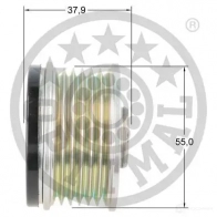 Обгонная муфта генератора OPTIMAL 1286060 4058787043556 0Q KR9PU F5-1196 - Изображение 3