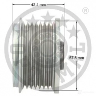 Обгонная муфта генератора OPTIMAL 1286016 G1 GZFG 4031185669122 F5-1152 - Изображение 3