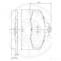 Тормозные колодки дисковые, комплект OPTIMAL 1273822 K5JRY 9337 208 61 - Изображение 3