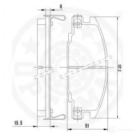 Тормозные колодки дисковые, комплект OPTIMAL 1274324 9642 HY9U B 4031185142212 - Изображение 3