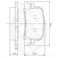 Тормозные колодки дисковые, комплект OPTIMAL M Z1E4 4031185996990 1271911 12207 - Изображение 3