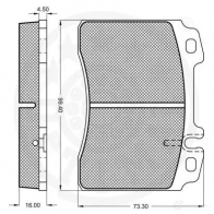 Тормозные колодки дисковые, комплект OPTIMAL 9753 U7H2P 1274473 21 153 - Изображение 3
