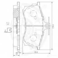 Тормозные колодки дисковые, комплект OPTIMAL 1271403 YW6QT 10056 23 080 - Изображение 3