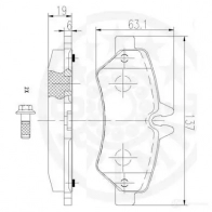 Тормозные колодки дисковые, комплект OPTIMAL 6E040 O 4031185330442 12430 1272121 - Изображение 3