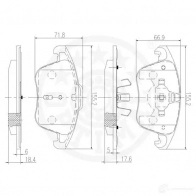 Тормозные колодки дисковые, комплект OPTIMAL 4RB8 D 12506 4031185371155 1272197 - Изображение 3