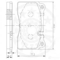 Тормозные колодки дисковые, комплект OPTIMAL 12478 1272169 PZ2 AR 4031185370875 - Изображение 3