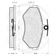 Тормозные колодки дисковые, комплект OPTIMAL DM8BK 21 945 10170 1271516 - Изображение 3