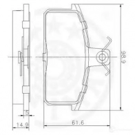 Тормозные колодки, комплект OPTIMAL 207 08 1271664 10332 H1D6YD0 - Изображение 2