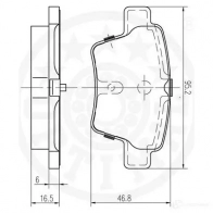 Тормозные колодки дисковые, комплект OPTIMAL 1272082 12391 97L NSV 4031185329675 - Изображение 3