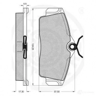 Тормозные колодки дисковые, комплект OPTIMAL 23463 1271661 2 3093 10328 - Изображение 3