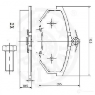 Тормозные колодки дисковые, комплект OPTIMAL 20 669 CT8KECX 1271413 10069 - Изображение 3
