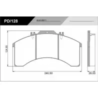 Тормозные колодки, дисковые, комплект FRAS-LE 2 9011 PD/128-K05_HD PRO 2853078 P-128