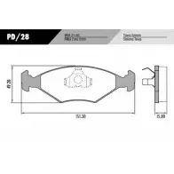 Тормозные колодки, дисковые, комплект FRAS-LE 2853317 21193 7242 D350 PD/28