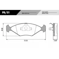 Тормозные колодки, дисковые, комплект FRAS-LE D350 PD/51 2853456 8288 D350