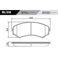 Тормозные колодки, дисковые, комплект FRAS-LE PD/538 2853485 24066 7742 D867