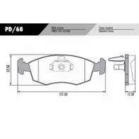 Тормозные колодки, дисковые, комплект FRAS-LE 7201 D298A 23229 PD/68 2853560