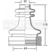 Пыльник шруса, ремкомплект FIRST LINE D W1I1O FCB2770 5K3TZ Ford Fiesta 4 (DX, JA, JB) Хэтчбек 1.2 5 i 16V 75 л.с. 1995 – 2002