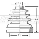 Пыльник шруса, ремкомплект FIRST LINE 90B549D FCB2782 6QP 8LB Ford Transit Connect