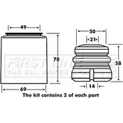 Пылезащитный комплект, амортизатор FIRST LINE 2879038 0RT ZO4S FPK7026 R59F7R