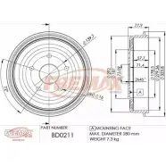 Тормозной барабан FREMAX 4ANORT H0Q Q8 BD-0211 2886139