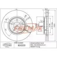 Тормозной диск FREMAX 2886141 SK 8JKV BD-0220 IOCIT85