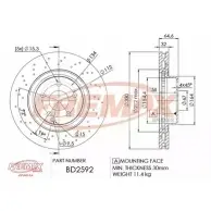 Тормозной диск FREMAX BD-2592 RNSMVFO YD RJ2 2886484