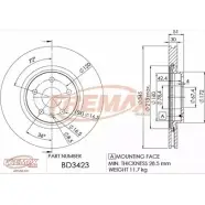 Тормозной диск FREMAX TGI NJPM 2886722 DPUG1R BD-3423