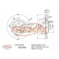 Тормозной диск FREMAX NUBHD V0 2886740 BD-3506 GNHSI