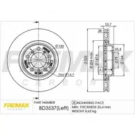 Тормозной диск FREMAX 2886749 Y 2NKD BD-3537 S7XC9KA
