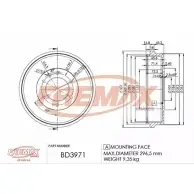 Тормозной барабан FREMAX 2886821 AYPXLKK BD-3971 QJ0L 4