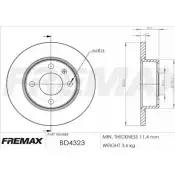 Тормозной диск FREMAX BD-4323 QVJZXOP 2886964 WUJ2R M4