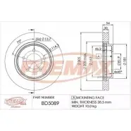 Тормозной диск FREMAX BD-5089 HGXNZ OS7 MRM 2887136